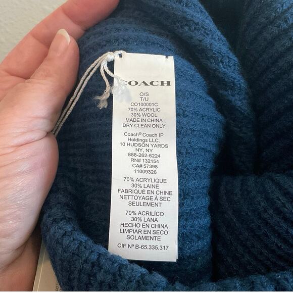 Coach Patch Beanie, True Blue, NWT - Picture 4 of 4